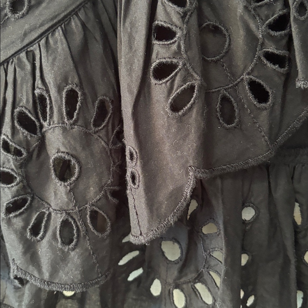 JCrew size M Black Eyelet Ruffle Skirt - Picture 3 of 4
